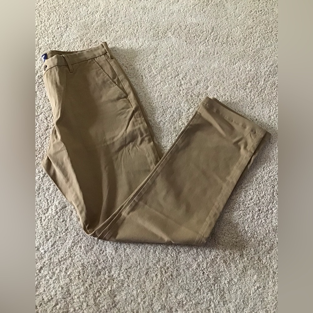 NWT Lands' End Men's 34x32 Khaki/Tan Straight Chino Golden Brown Pant